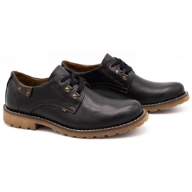 Olivier Scarpe da uomo stivaletti in pelle 812MP nero con marrone 2