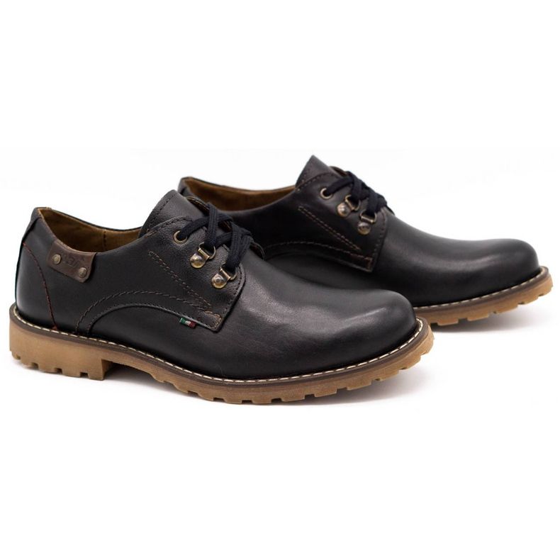 Olivier Scarpe da uomo stivaletti in pelle 812MP nero con marrone 2