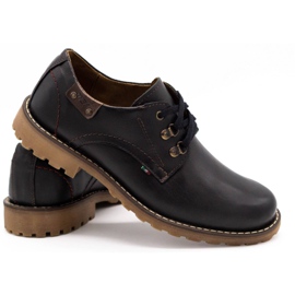 Olivier Scarpe da uomo stivaletti in pelle 812MP nero con marrone 3