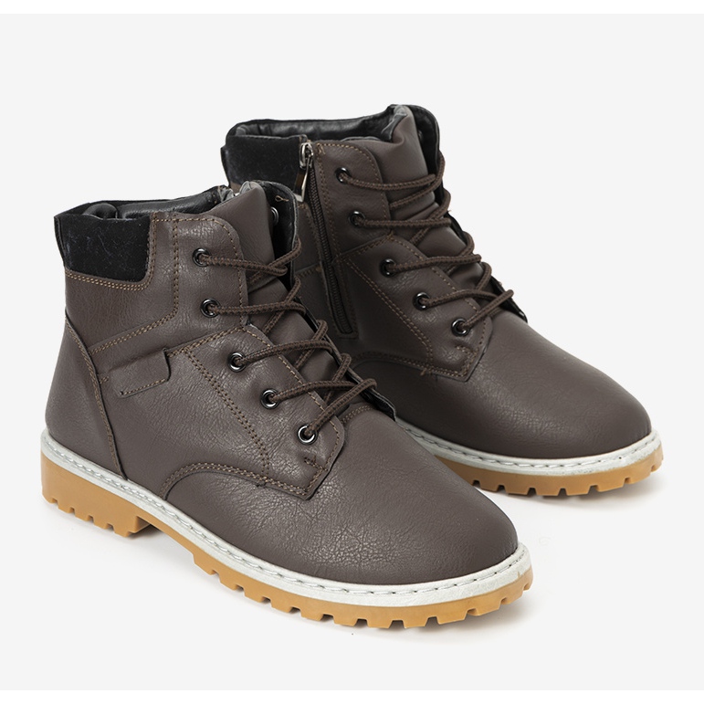 Adrien marrone, scarpe da trekking da uomo isolate 1