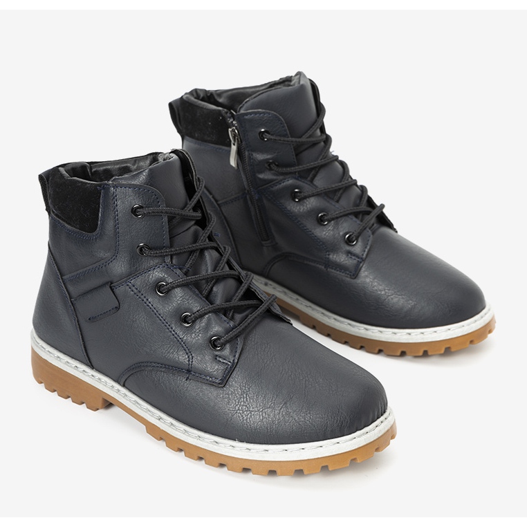 Scarponi da trekking da uomo isolanti blu navy Adrien 1