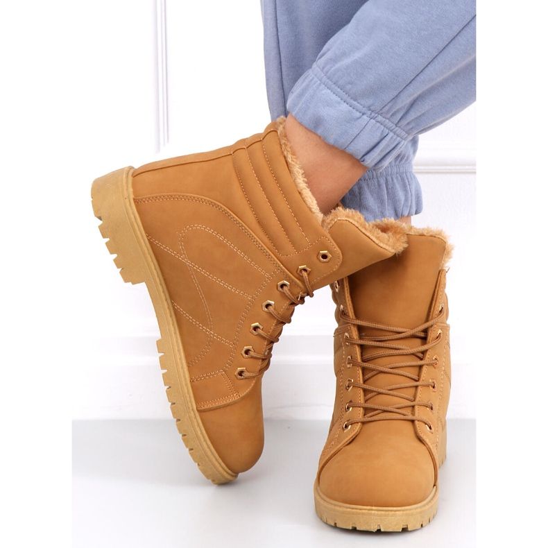 Stivali in legno coibentati da donna Polle Camel marrone 2