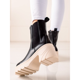 TRENDI Stivali su piattaforma beige nero 1