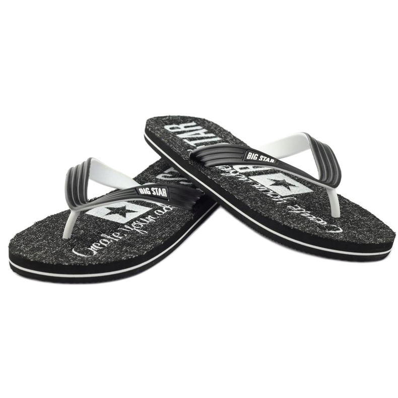 Big Star 174621 infradito scarpe da uomo bianca nero 3