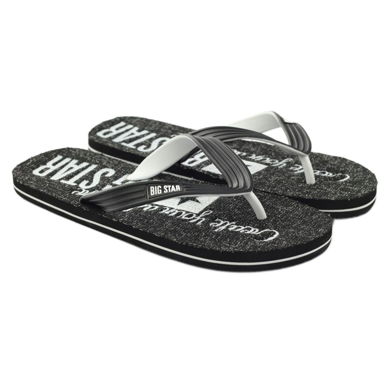 Big Star 174621 infradito scarpe da uomo bianca nero 4