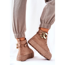 Sneakers Alte Su Una Piattaforma Evenia Beige Scuro cachi 2