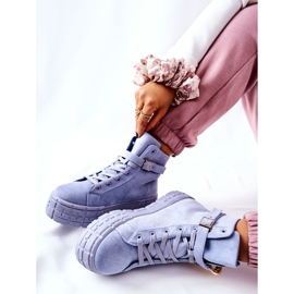 Sneakers Alte Sulla Piattaforma Blu Evenia 1