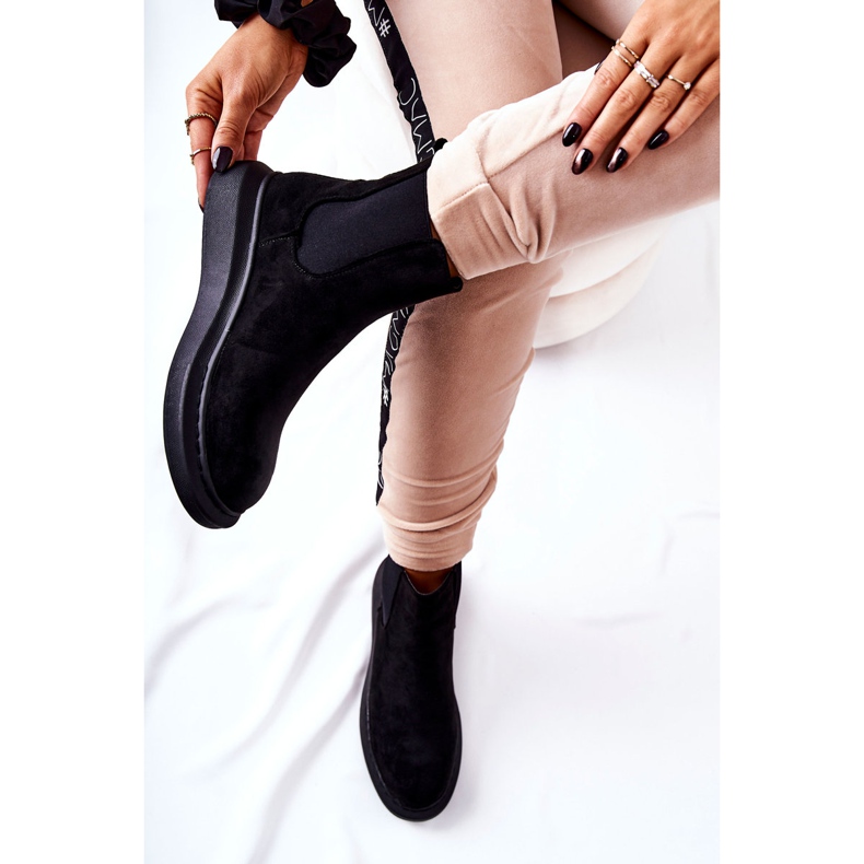 PS1 Stivaletti in pelle scamosciata Stivali Jodhpur sulla piattaforma Black Marissa nero 1