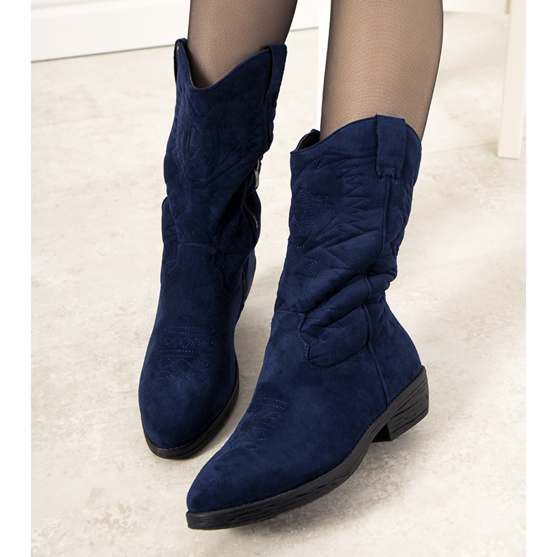 Stivali da cowboy isolati Roxanne blu scuro blu navy 1