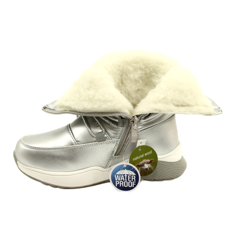 Stivali da neve impermeabili per bambini Miss Evento 21DZ23-4325 Argento d'argento 5