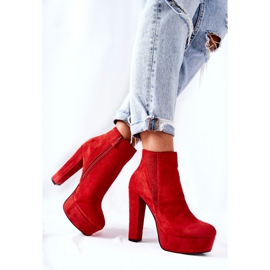 PS1 Stivali Tacco Alto In Pelle Scamosciata Sarsea Rosso 1