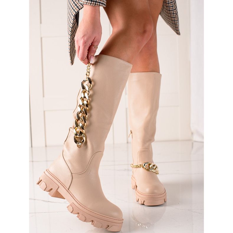 Seastar Stivali alla moda con ornamento beige 2