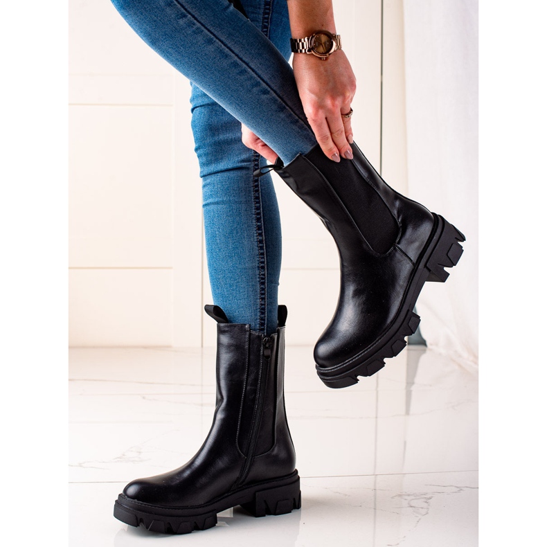 Goodin Stivali alti alla moda nero 2