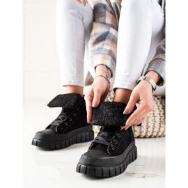 TRENDI Stivali, Sneakers Con Pelle Di Pecora nero 2