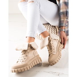 TRENDI Stivali, Sneakers Con Pelle Di Pecora beige 2