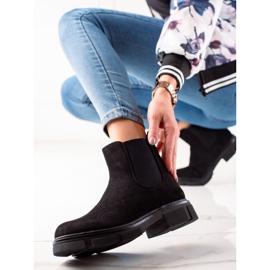 Ideal Shoes Stivaletti Chelsea in pelle scamosciata nero 1