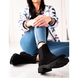 Ideal Shoes Stivaletti Chelsea in pelle scamosciata nero 2