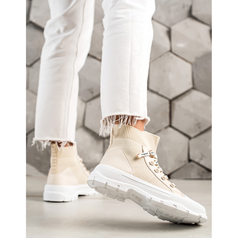 Goodin Sneakers alte alla moda beige 1