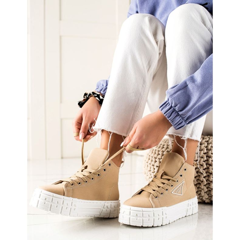 Goodin Scarpe da ginnastica di alta moda beige 1