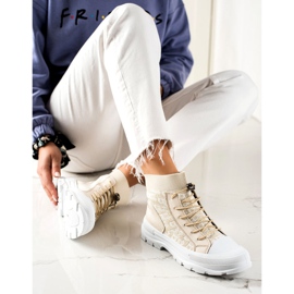 Goodin Sneakers alte alla moda beige bianco 1