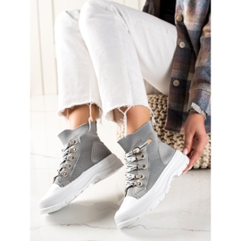 Goodin Sneakers alte alla moda grigio 1