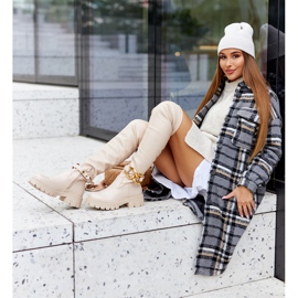Stivali Alti Con Un Elemento Decorativo Beige Masha 2