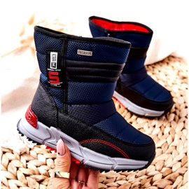 PJ2 Stivali da neve alti e caldi per bambini Navy Blue Leoth nero blu navy 1