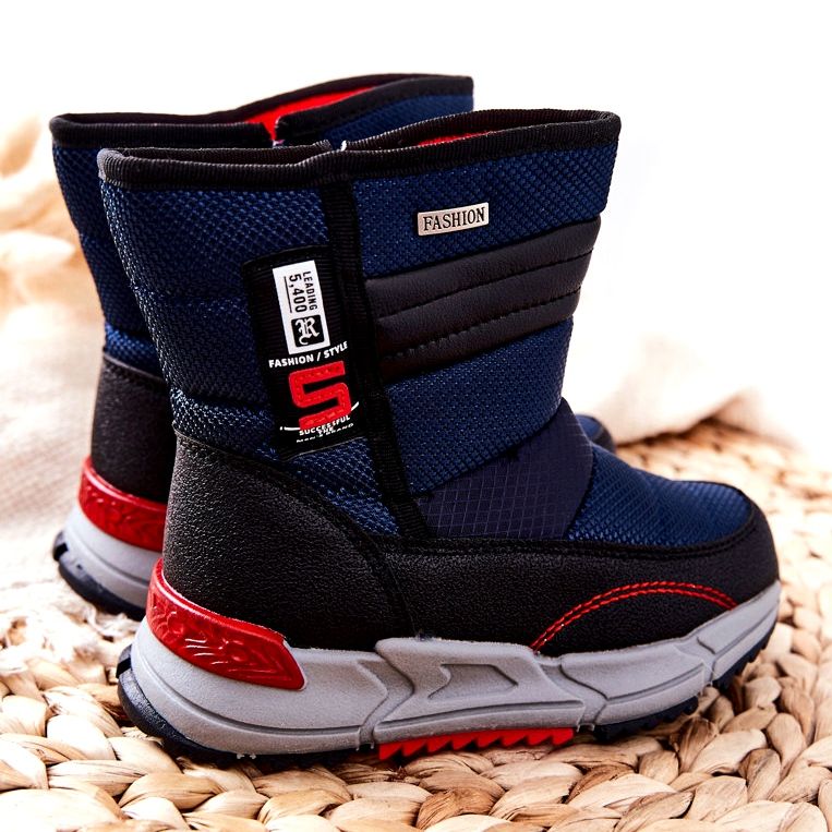 PJ2 Stivali da neve alti e caldi per bambini Navy Blue Leoth nero blu navy 2