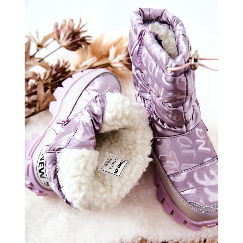 PJ2 Stivali Da Neve Caldi Da Bambino Con Cerniera Viola Cleome 1