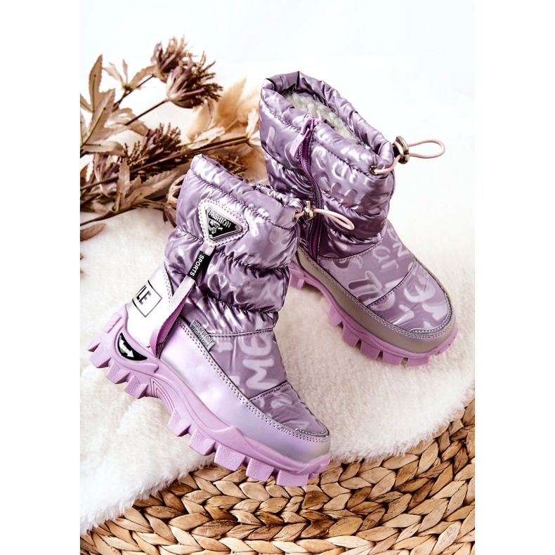 PJ2 Stivali Da Neve Caldi Da Bambino Con Cerniera Viola Cleome 2
