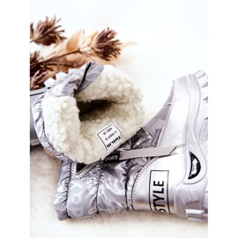 PJ2 Stivali da neve caldi per bambini sulla cerniera Cleome argento d'argento 1