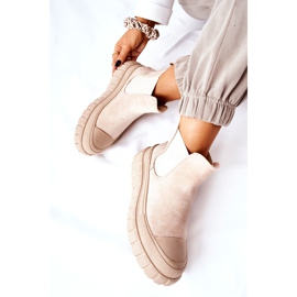 PH1 Stivaletti in pelle scamosciata su una piattaforma Jennily beige 1