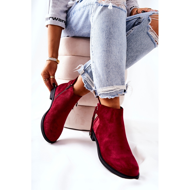 Stivali da donna Suede Bordeaux Numbero chiaretto rosso 2