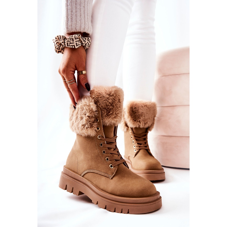 Stivali Caldi Con Pelliccia Beige Farley marrone 2