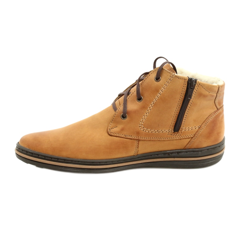 Polbut Stivali invernali da uomo, allacciati 339S cammello beige giallo 2