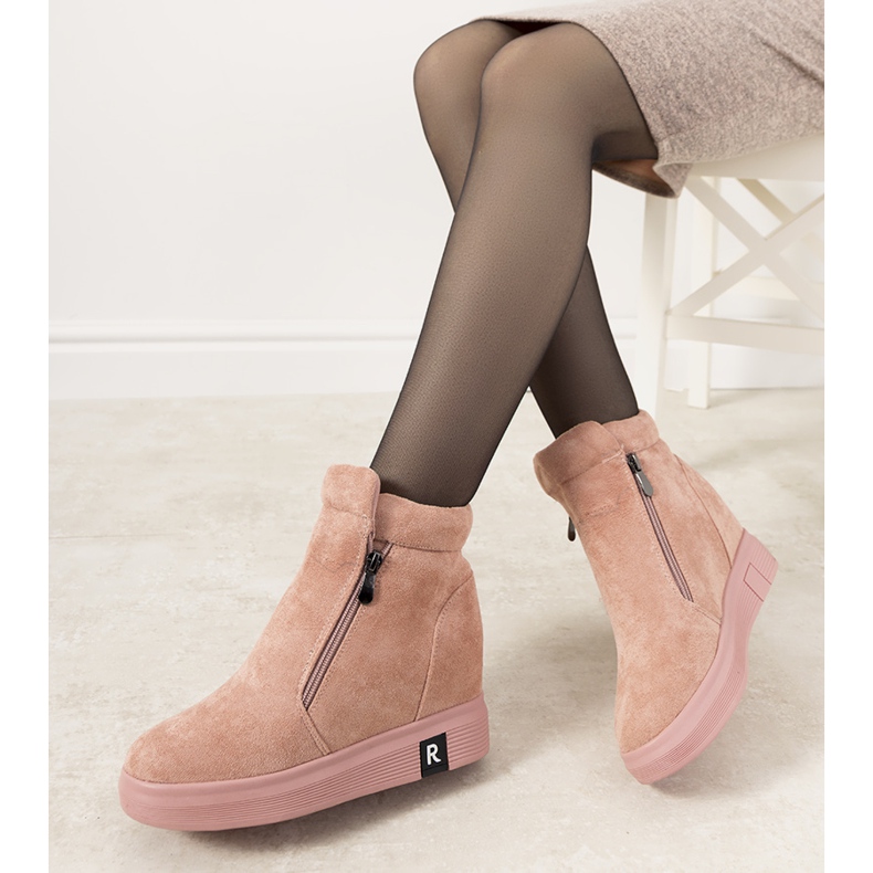 Stivali rosa da donna sulla zeppa Brousse 1