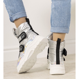 Stivali da neve argento con velcro Comforte 1