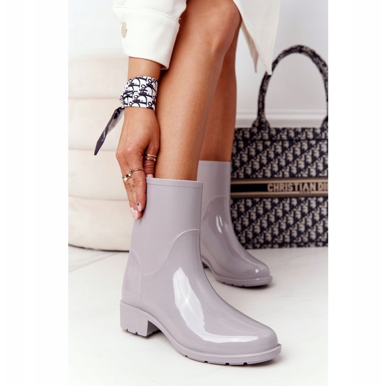 PS1 Shiny Galoshes Stivali Jodhpur grigi Rainy Day grigio 1