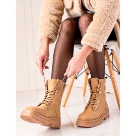 TRENDI Scarponi da trekking marroni classici beige 2