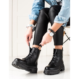 TRENDI Trappers neri con cerniera nero 2