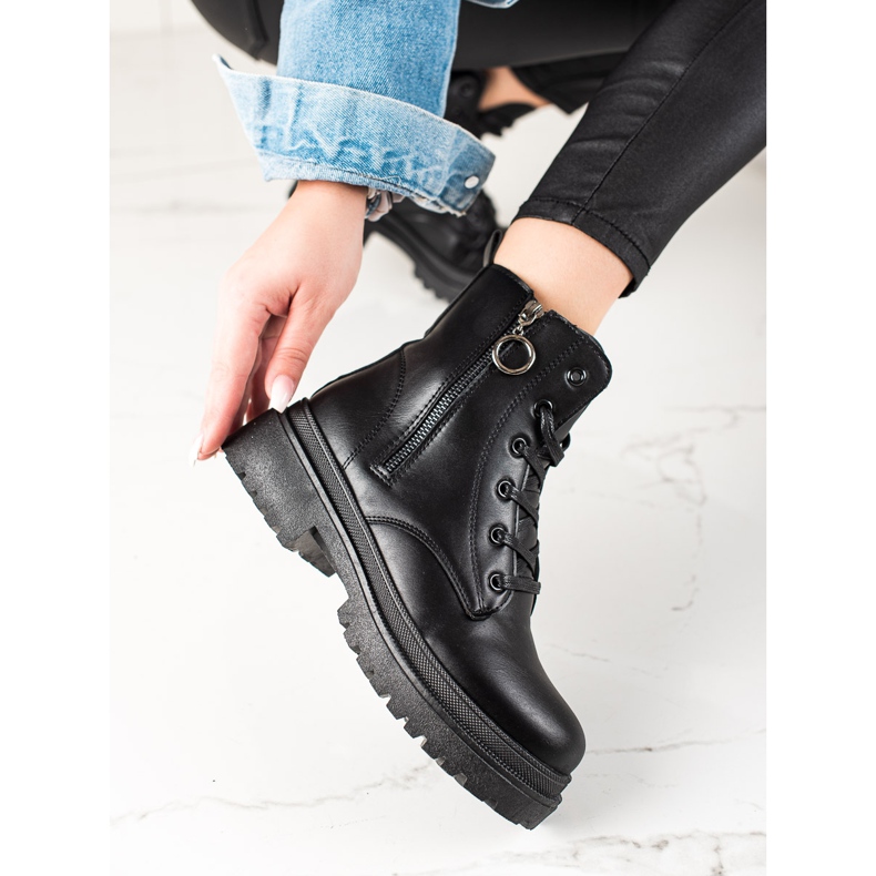 TRENDI Trappers neri con cerniera nero 1