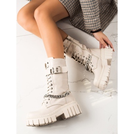 TRENDI Stivali Con Catena beige 2