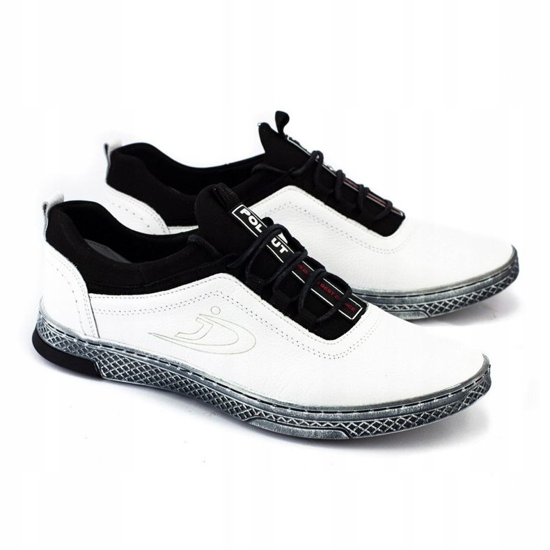 Polbut Scarpe casual da uomo in pelle K24 bianche bianca 1