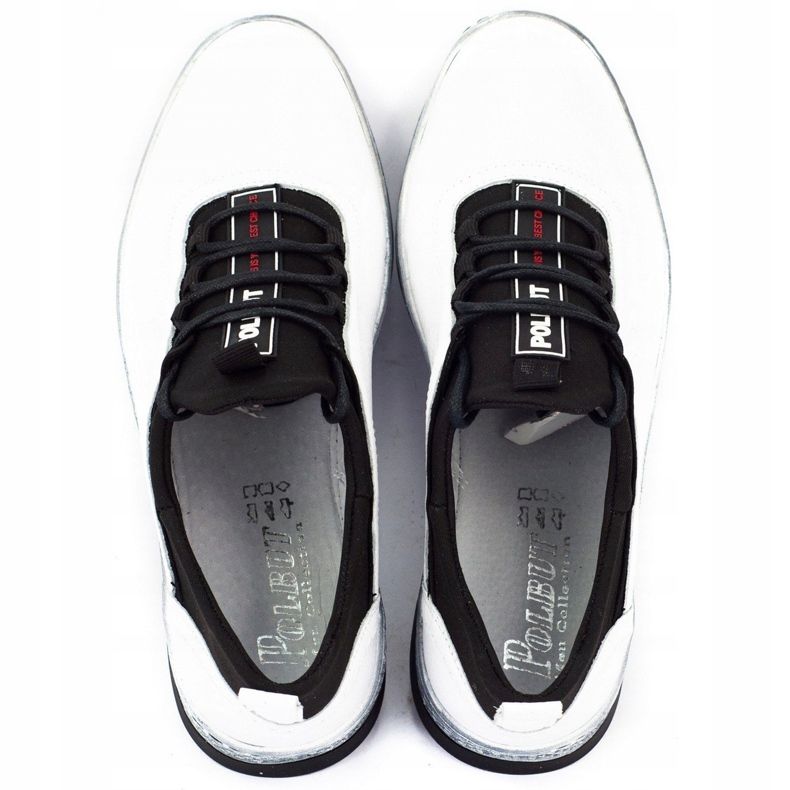 Polbut Scarpe casual da uomo in pelle K24 bianche bianco 4