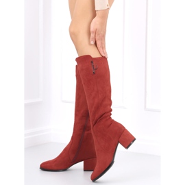 Stivali con tacco basso Ritta Violaceo rosso 1