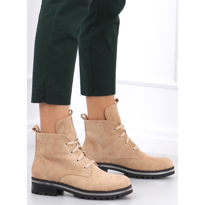Stivaletti stringati Bing Beige 2
