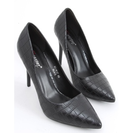 Tacchi alti da donna Hanne Black pelle di serpente nero 1