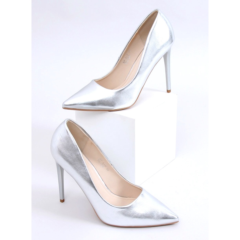 Décolleté con tacco a spillo Eva Silver d'argento 1