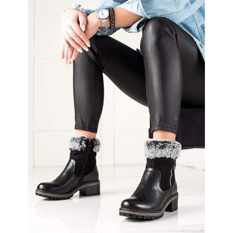 Goodin Stivali casual con pelliccia nero 1