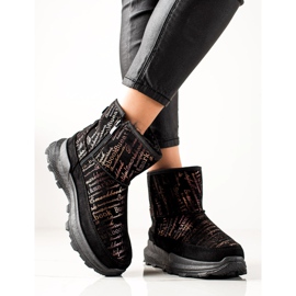 TRENDI Mukluki caldo sulla piattaforma nero d'oro 1